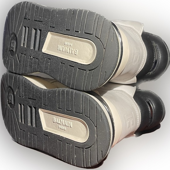 Balmain // High-Top Leather B-Ball Sneakers - Picture 4 of 6